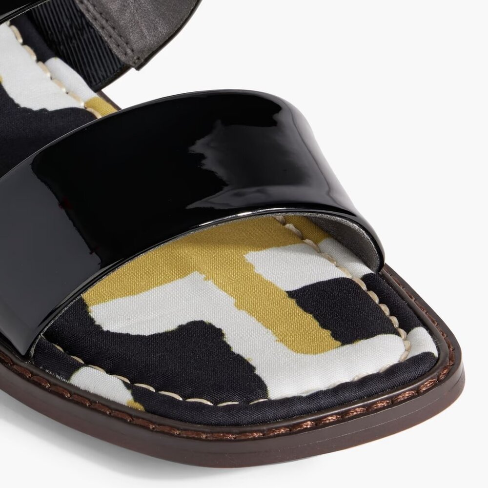 SAM EDELMAN Haydee Slide Sandals in Black Patent Leather Size 6.5 Brand New - Picture 4 of 4